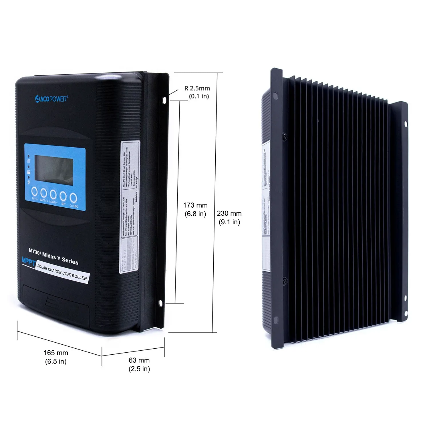 ACOPOWER Midas 30A regulator solar MPPT cu afisaj MT-50