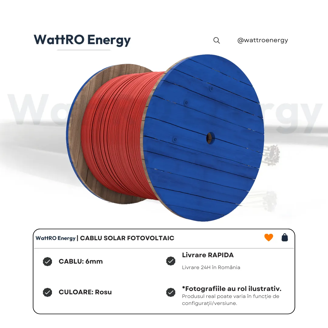WattRO Energy cablu solar 6mm rosu la metru