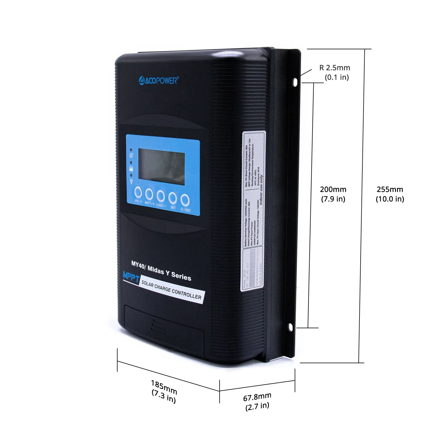 ACOPOWER Midas 40A controler solar MPPT 12V/24V LiFePO4