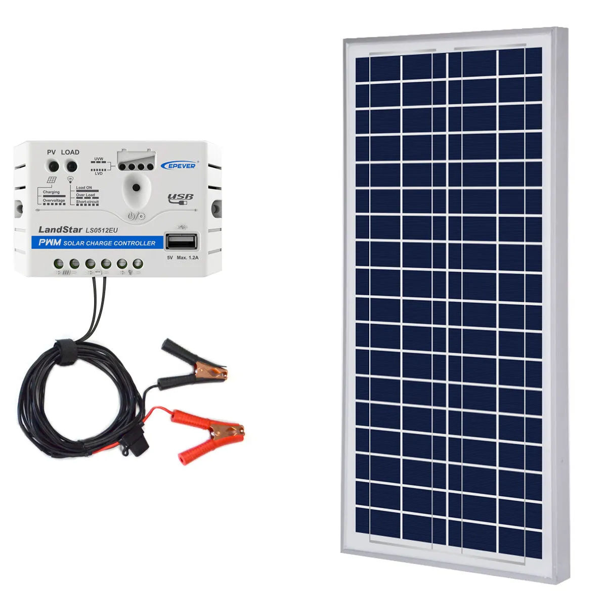 ACOPOWER Kit solar 35W 12V panou policristalin cu controler 5A