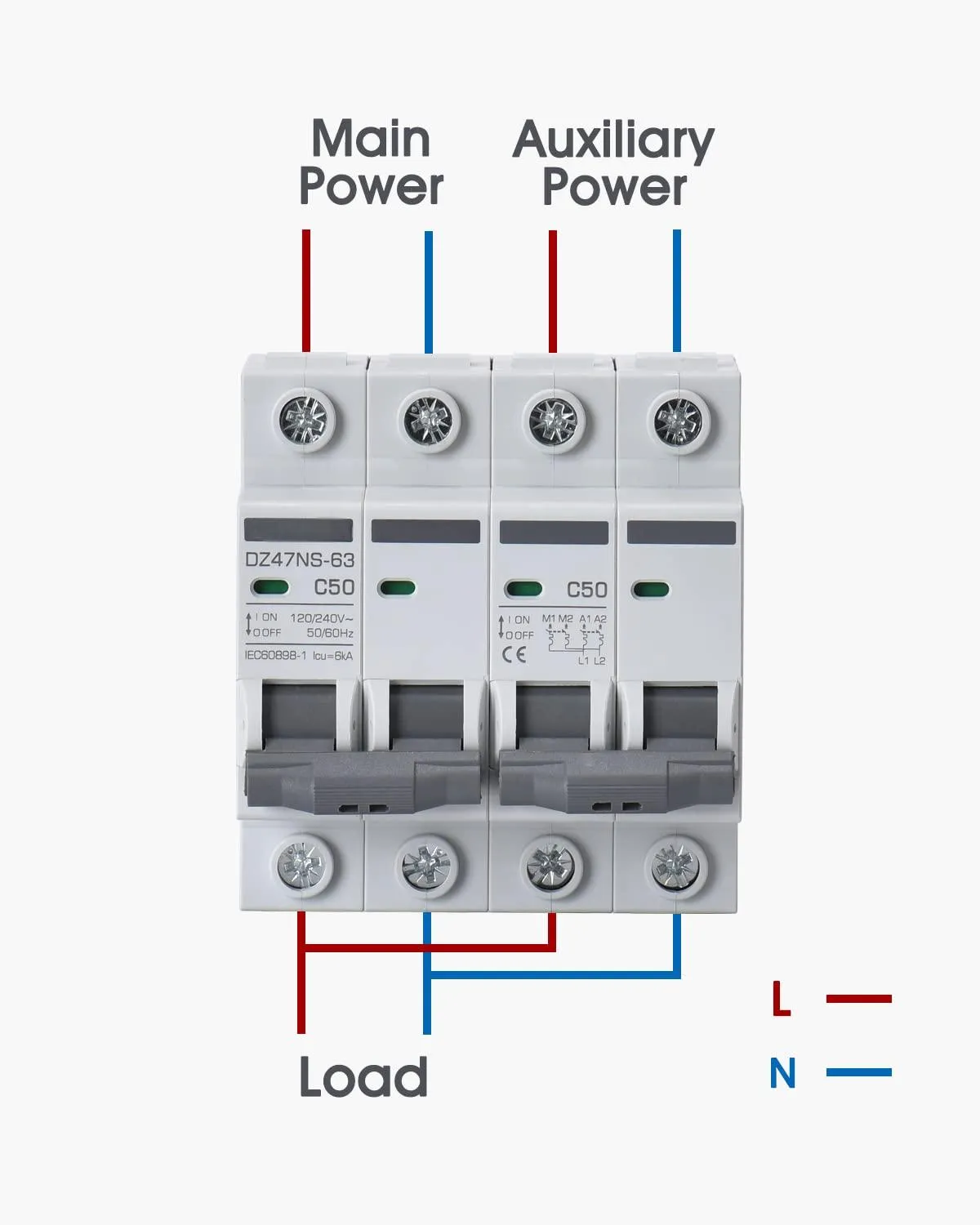 ACOPOWER 50A comutator manual transfer AC
