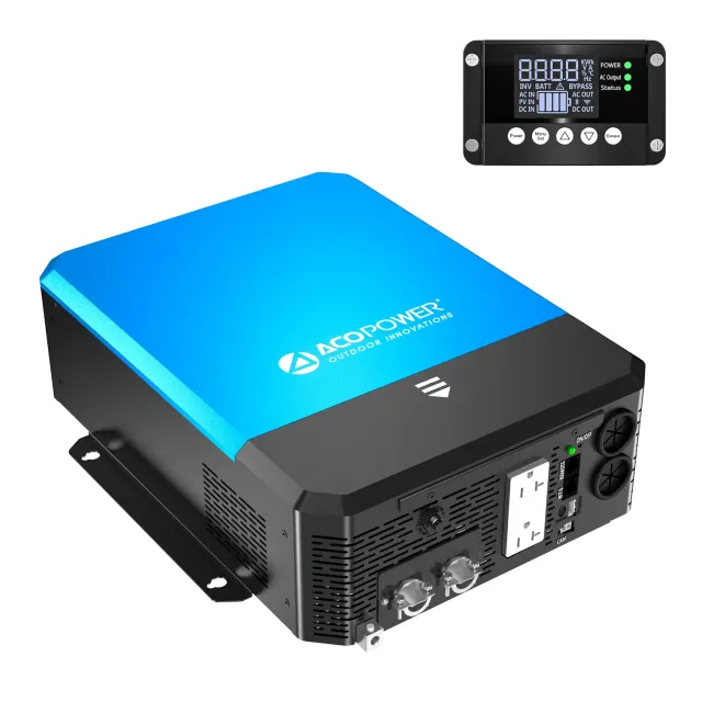 ACOPOWER Invertor cu Încărcător 3000W 12V Sinus Pur