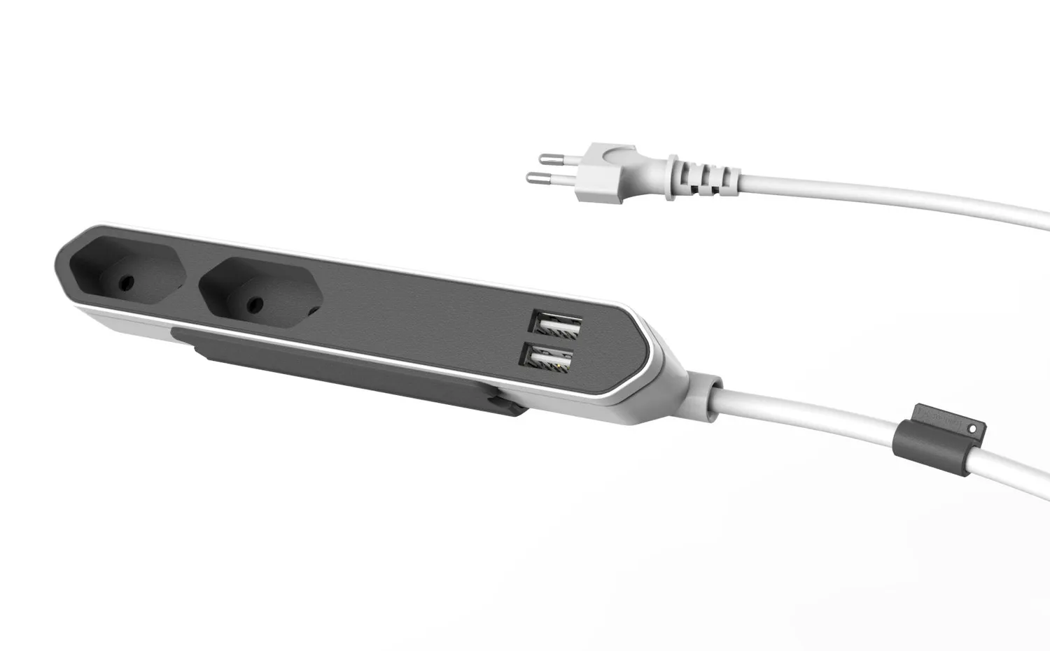 PowerCube PowerBar Duo USB priza euro plata 2 USB