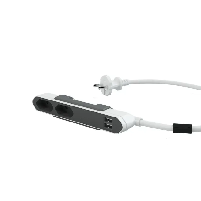 PowerCube PowerBar Duo USB priza euro plata 2 USB