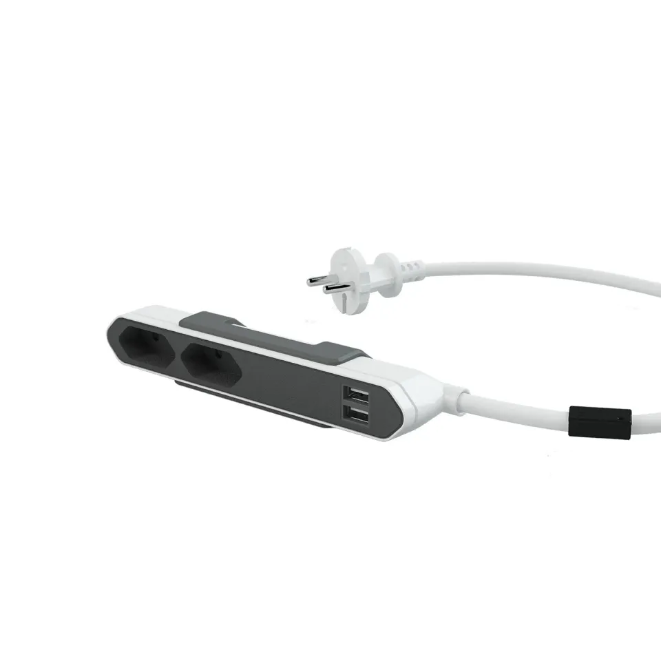 PowerCube PowerBar Duo USB priza euro plata 2 USB