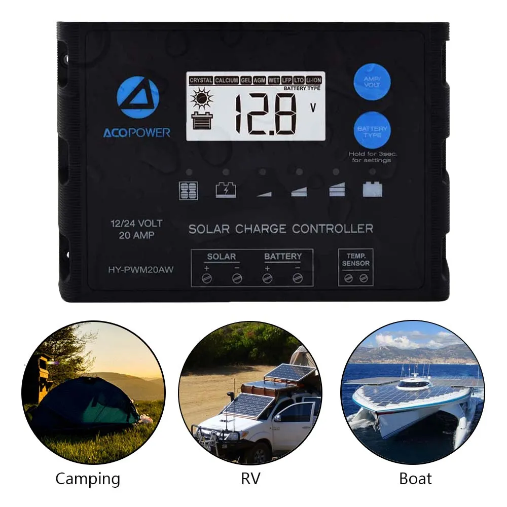 ACOPOWER ProteusX regulator solar PWM 20A 12/24V