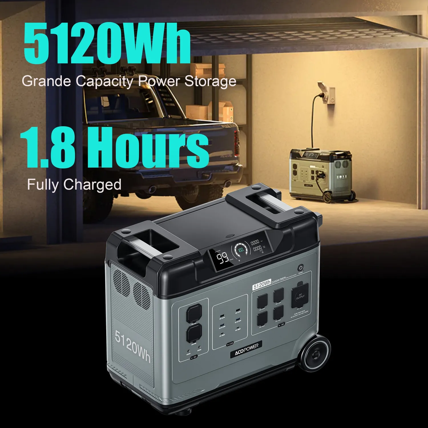 ACOPOWER P5000 stație de încărcare 5120Wh 2200W LiFePO4