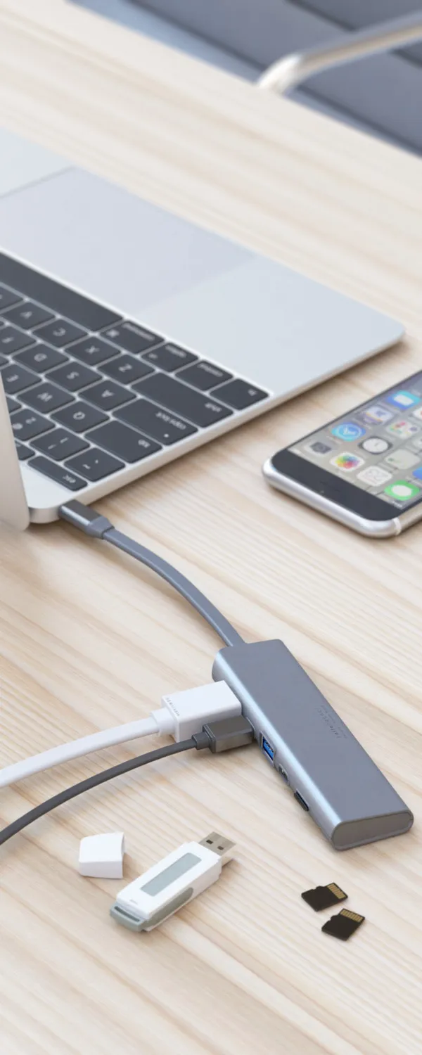 PowerCube DockingHUB hub USB-C gri HDMI 4K