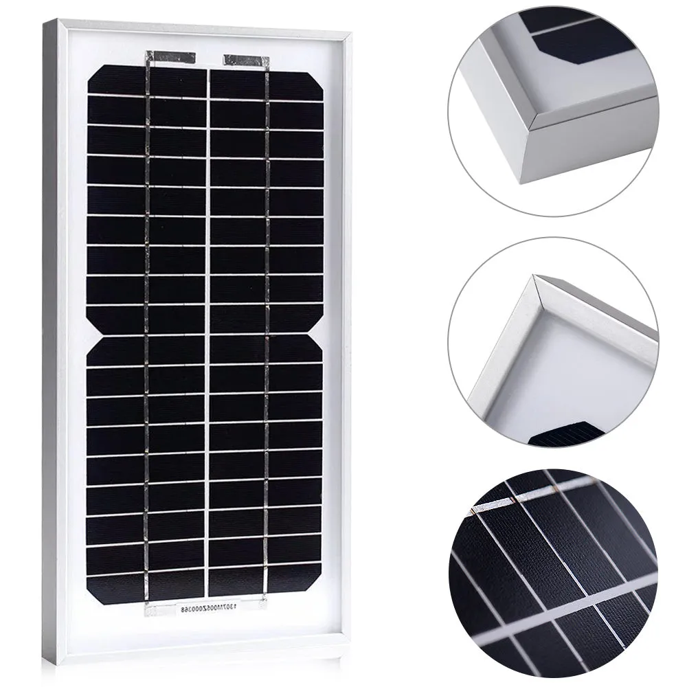 ACOPOWER Panou Solar Monocristalin 5W 12V Menținere Baterie
