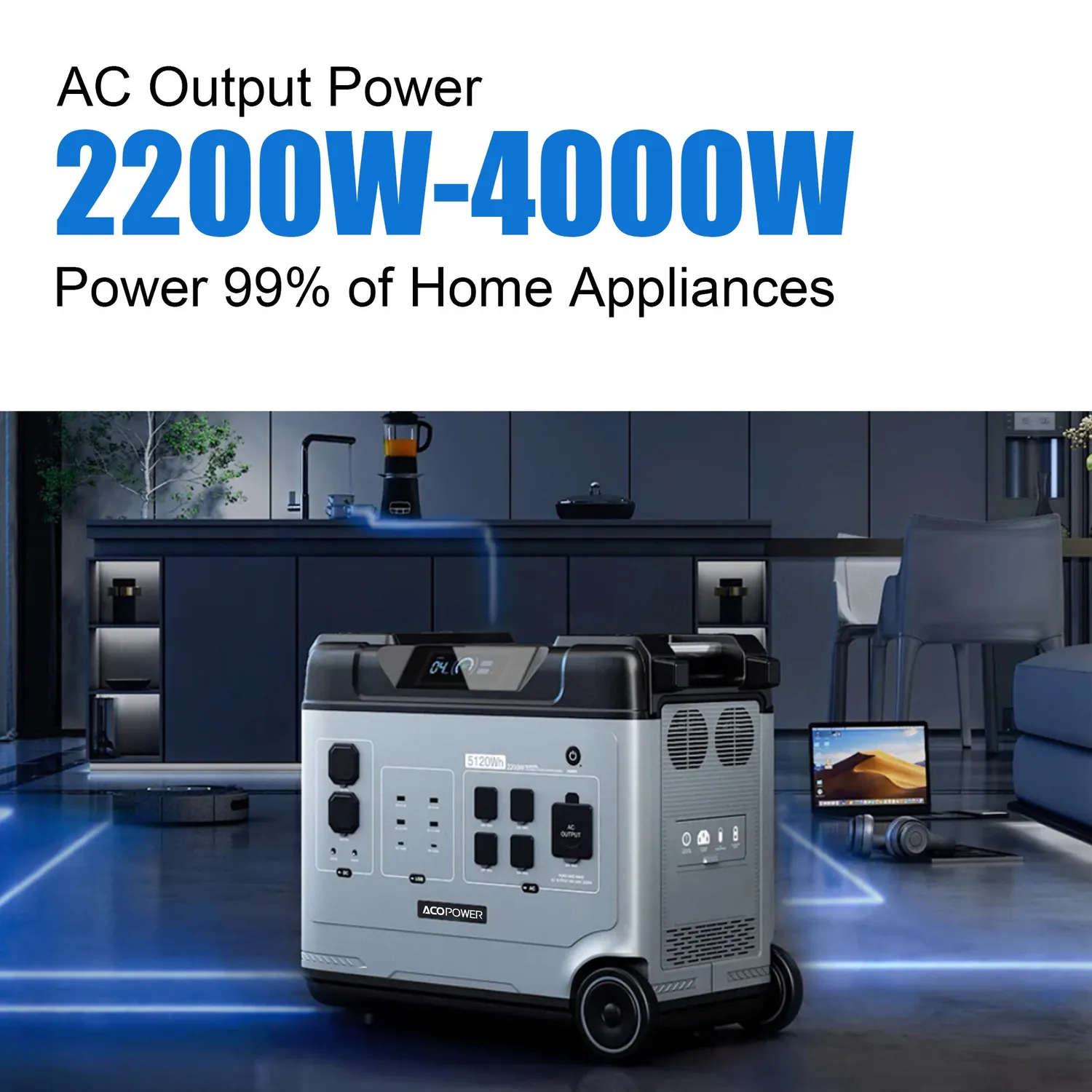 ACOPOWER P5000 stație de încărcare 5120Wh 2200W LiFePO4