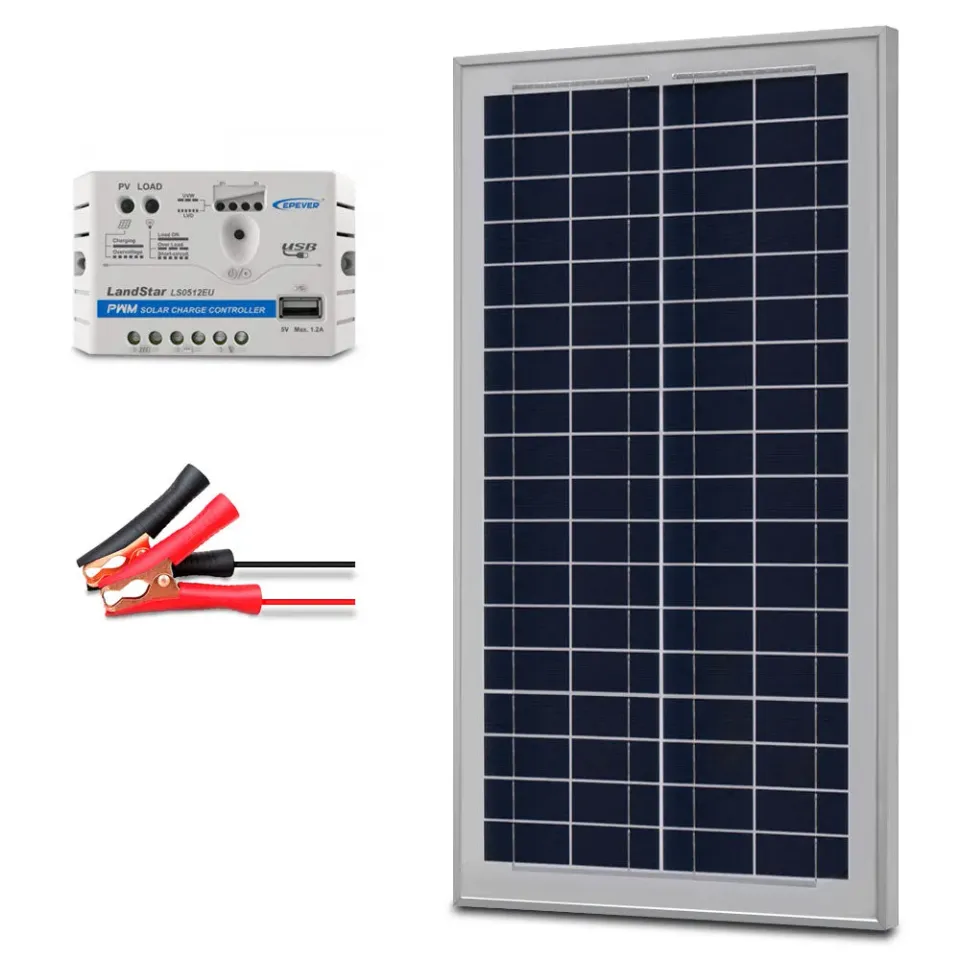 ACOPOWER Kit solar 35W 12V panou policristalin cu controler 5A
