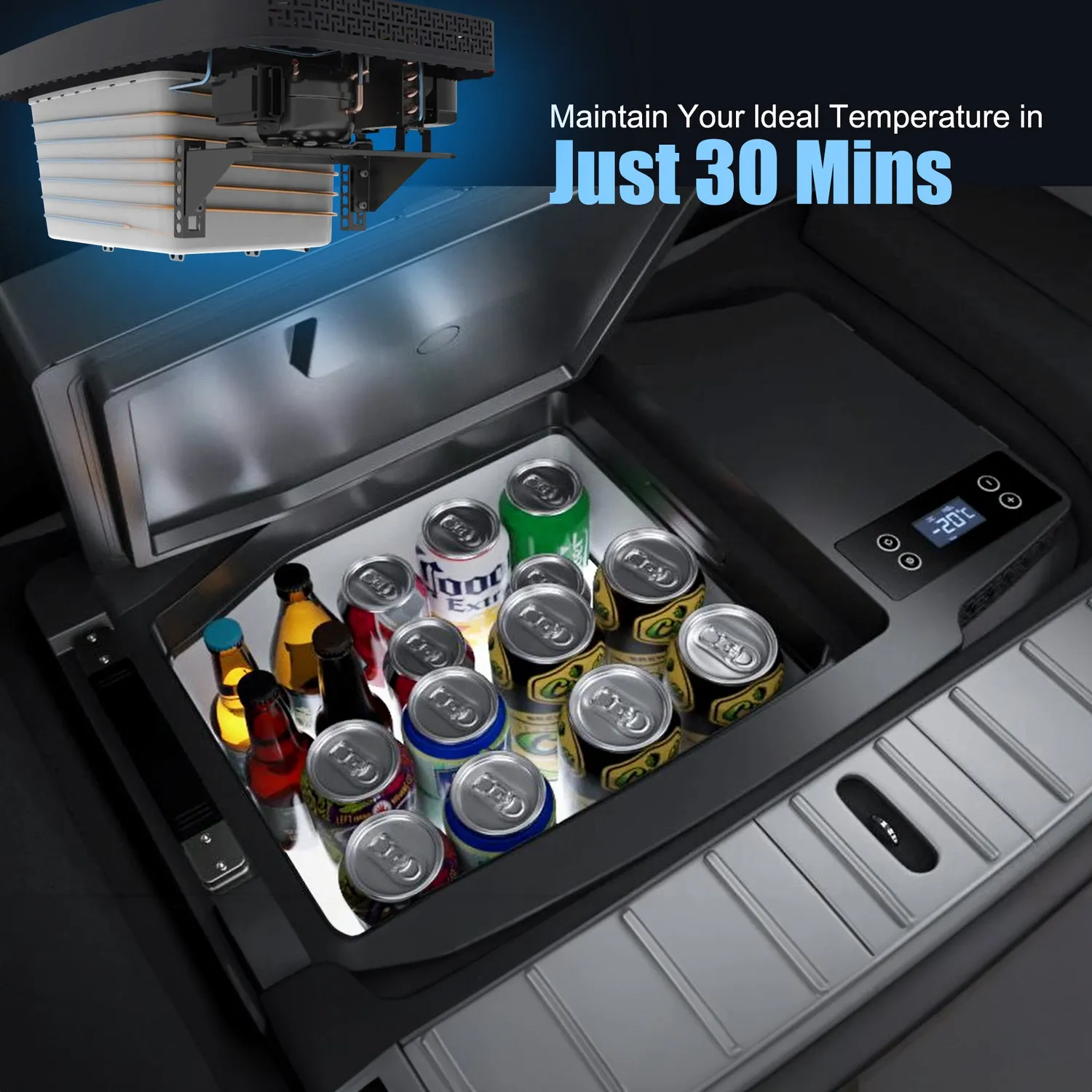 TesFridge Congelator auto Model 3 lada 20L pentru Tesla