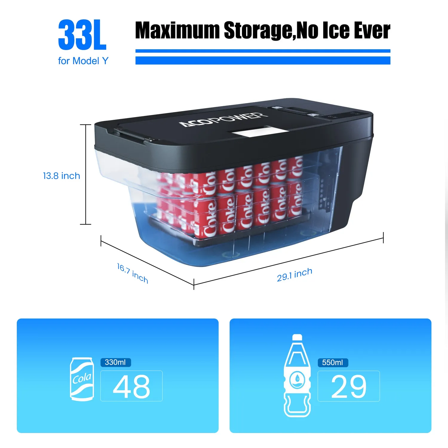 ACOPOWER TesFridge Model Y frigider auto 35Qt Control App
