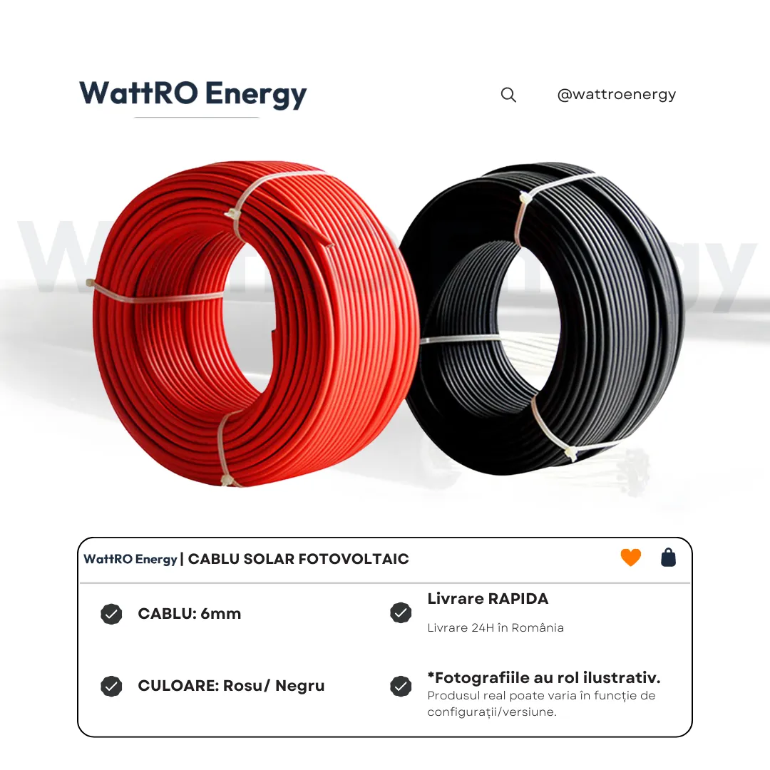 WattRO Energy cablu solar 6mm rosu la metru