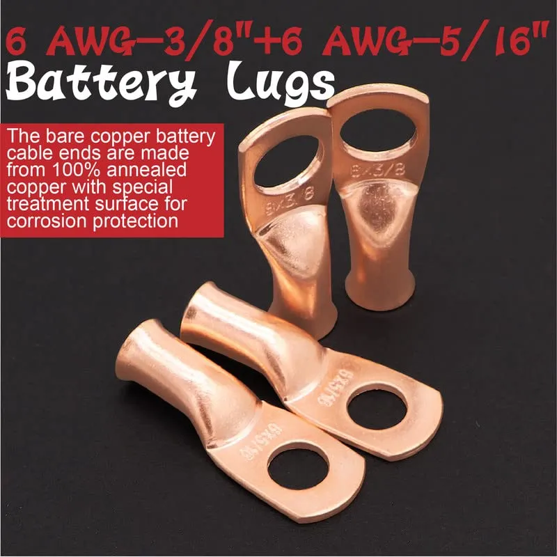 ACOPOWER Cablu Baterie 6AWG 2x2m Cupru Cositorit