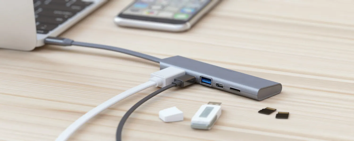 PowerCube DockingHUB hub USB-C gri HDMI 4K