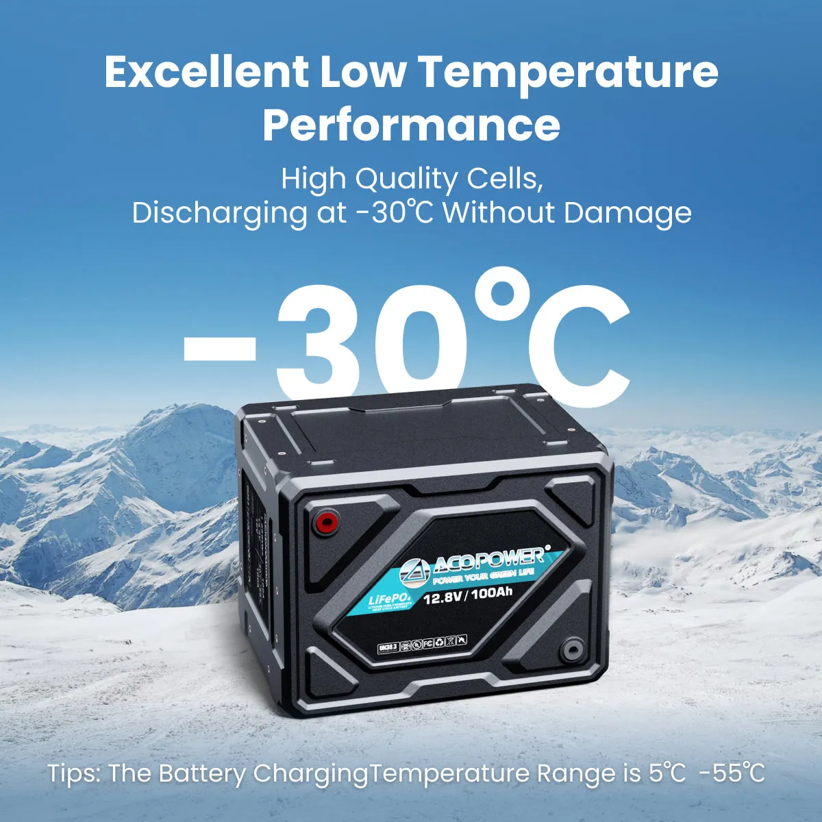 ACOPOWER baterie Li-Cube 100Ah litiu rulotă 1 buc