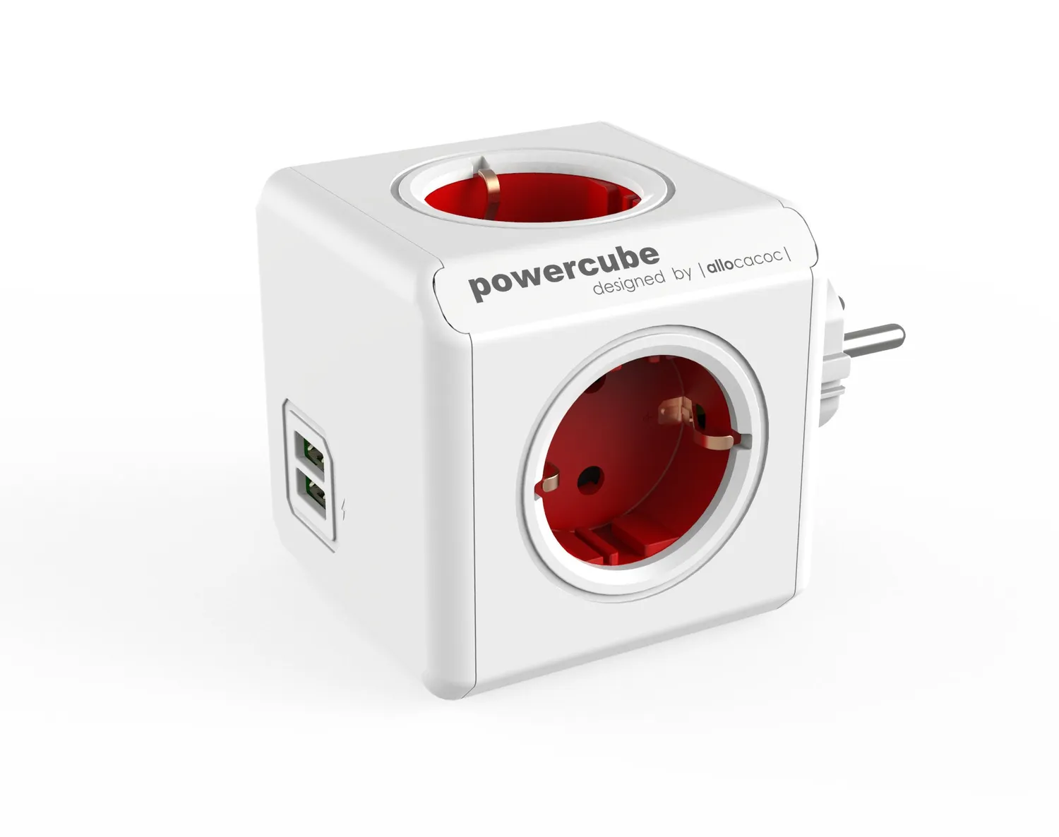 PowerCube Original Duo USB priza protectie supratensiune gri