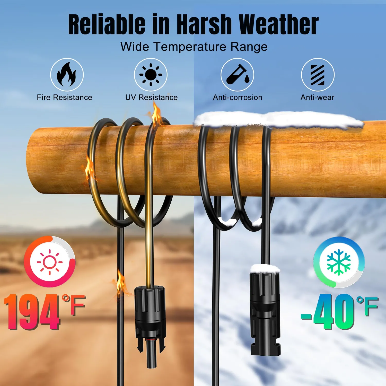 Cablu solar ACOPOWER 12AWG MC4 prelungitor 10FT