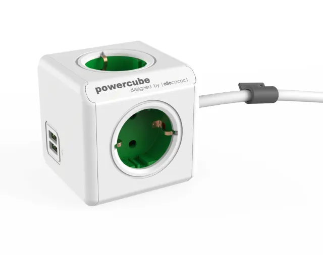PowerCube Extended Duo USB prelungitor albastru 4 prize 1,5m