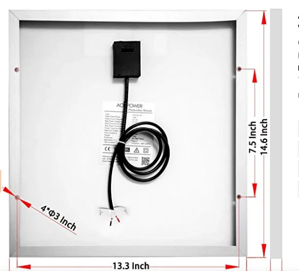 ACOPOWER Kit Panou Solar 15W 12V + Controller 5A