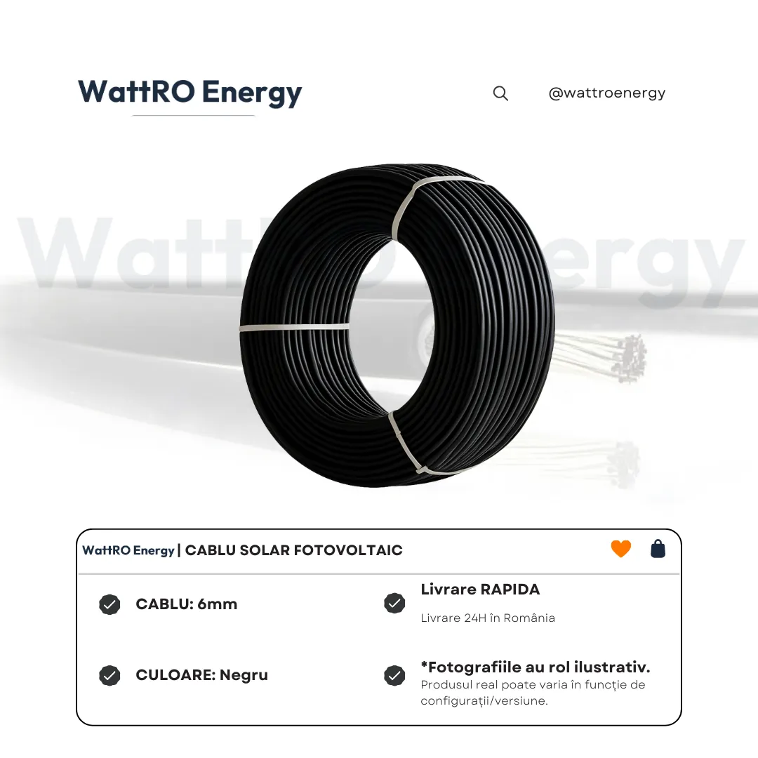 WattRO Energy cablu solar 6mm negru la metru 6 mm²