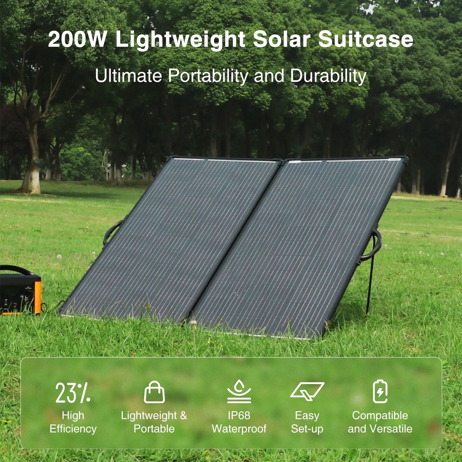 ACOPOWER kit solar portabil PLK 200W cu regulator 20A