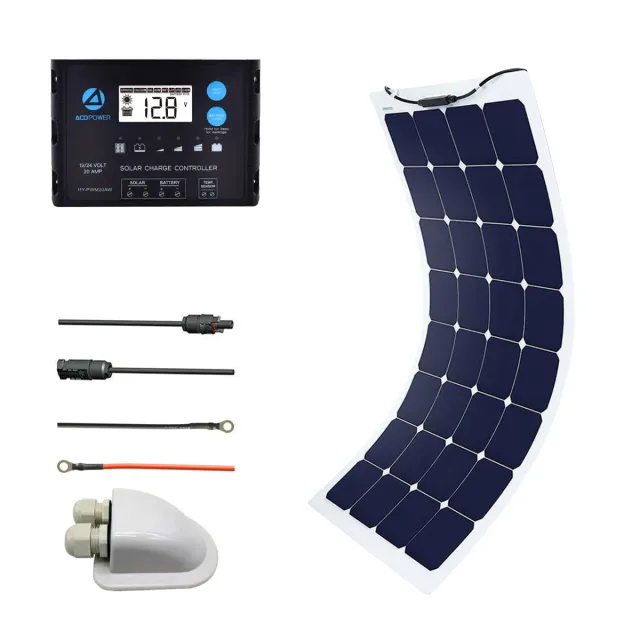 ACOPOWER kit solar flexibil 110W cu controller PWM 20A