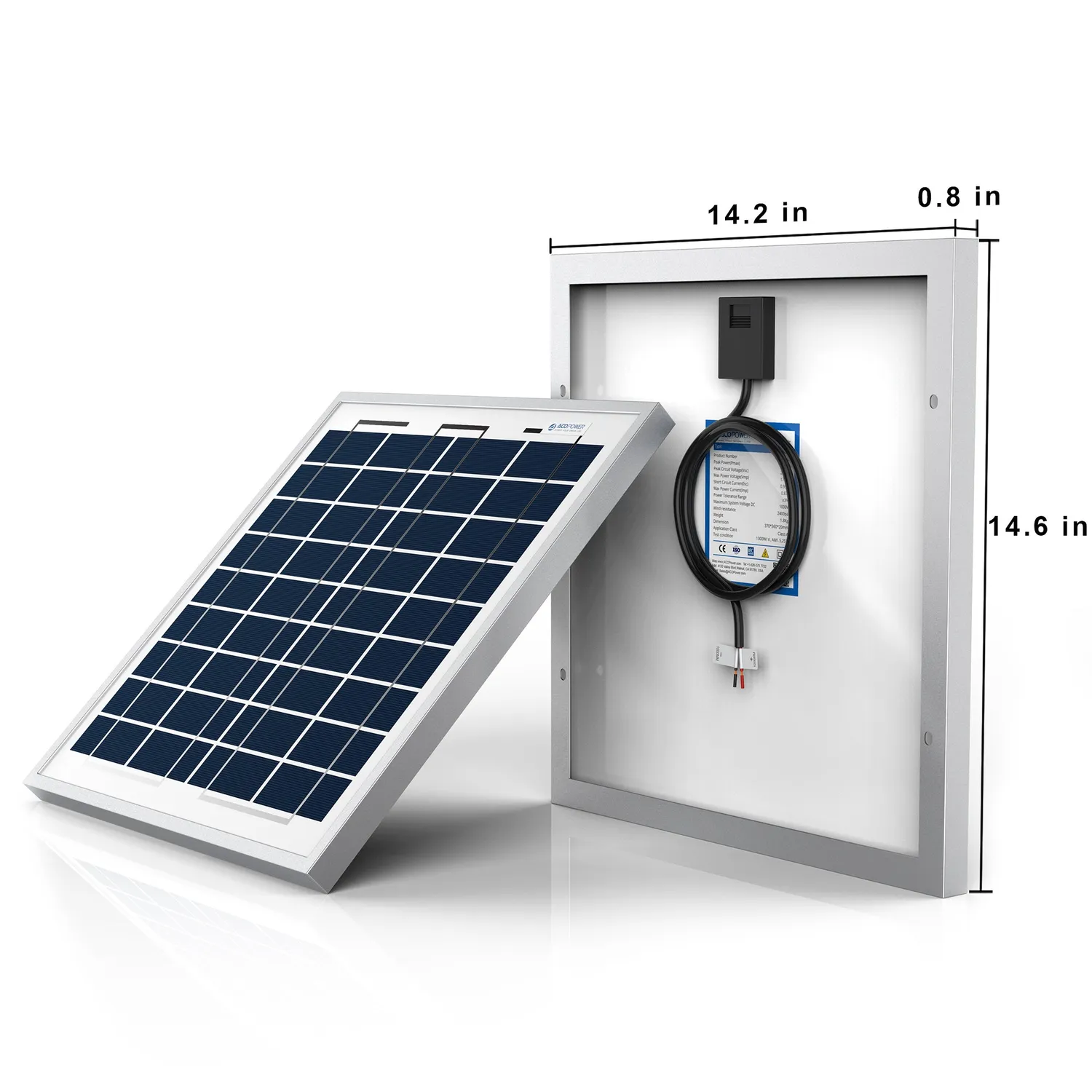 ACOPOWER panou solar policristalin 15W 12V