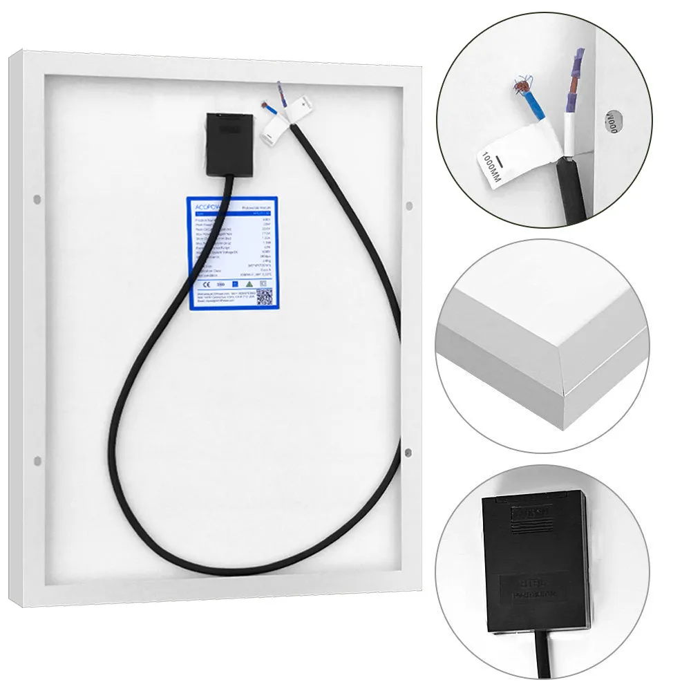 ACOPOWER kit solar 20W 12V controller 5A cu clești