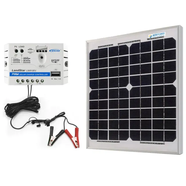 ACOPOWER HY010-12M panou solar 10W kit 12V monocristalin