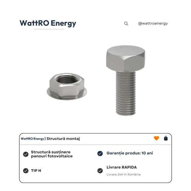 WattRO Energy Tip H surub hexagonal M10x25 inox