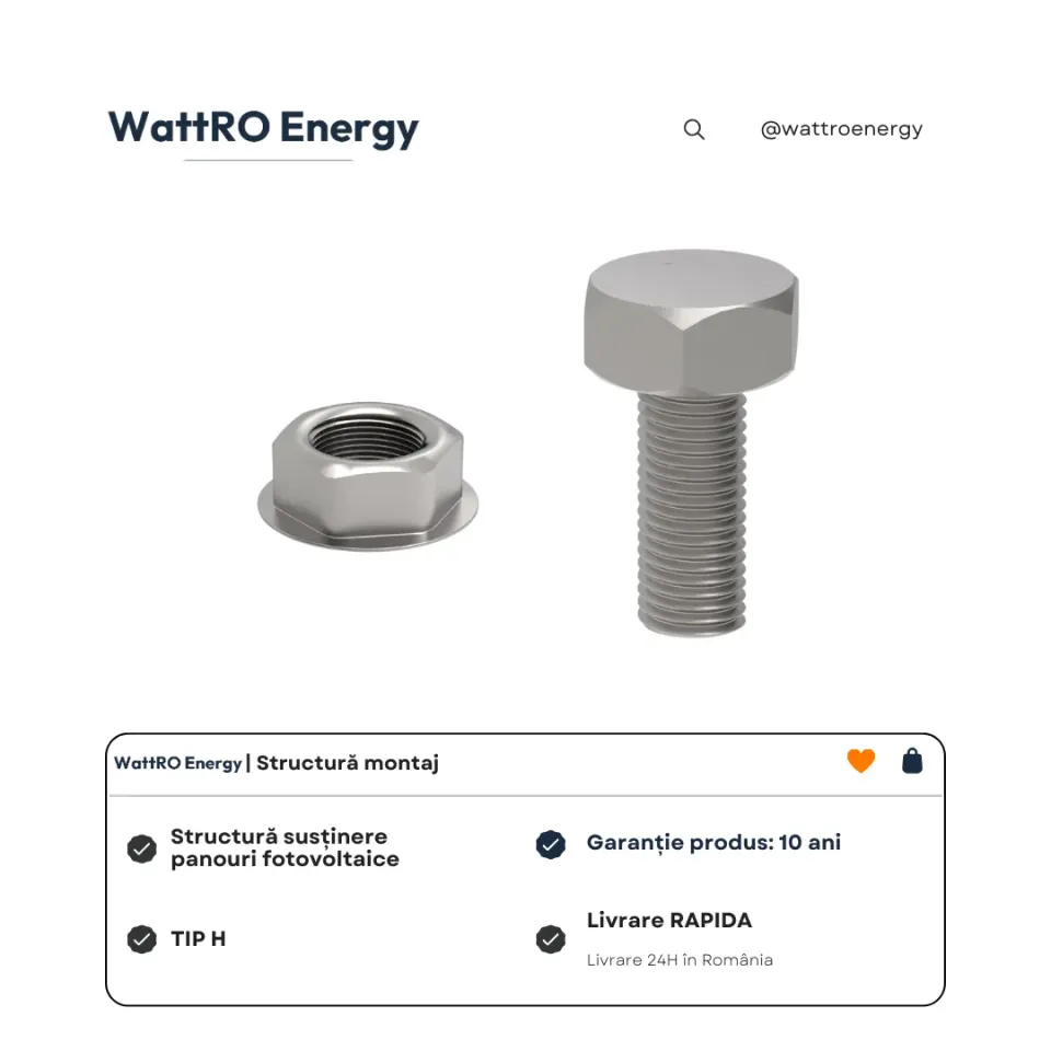 WattRO Energy Tip H surub hexagonal M10x25 inox