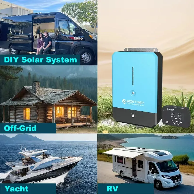 ACOPOWER 3000W 12V invertor hibrid solar sinusoidal pur