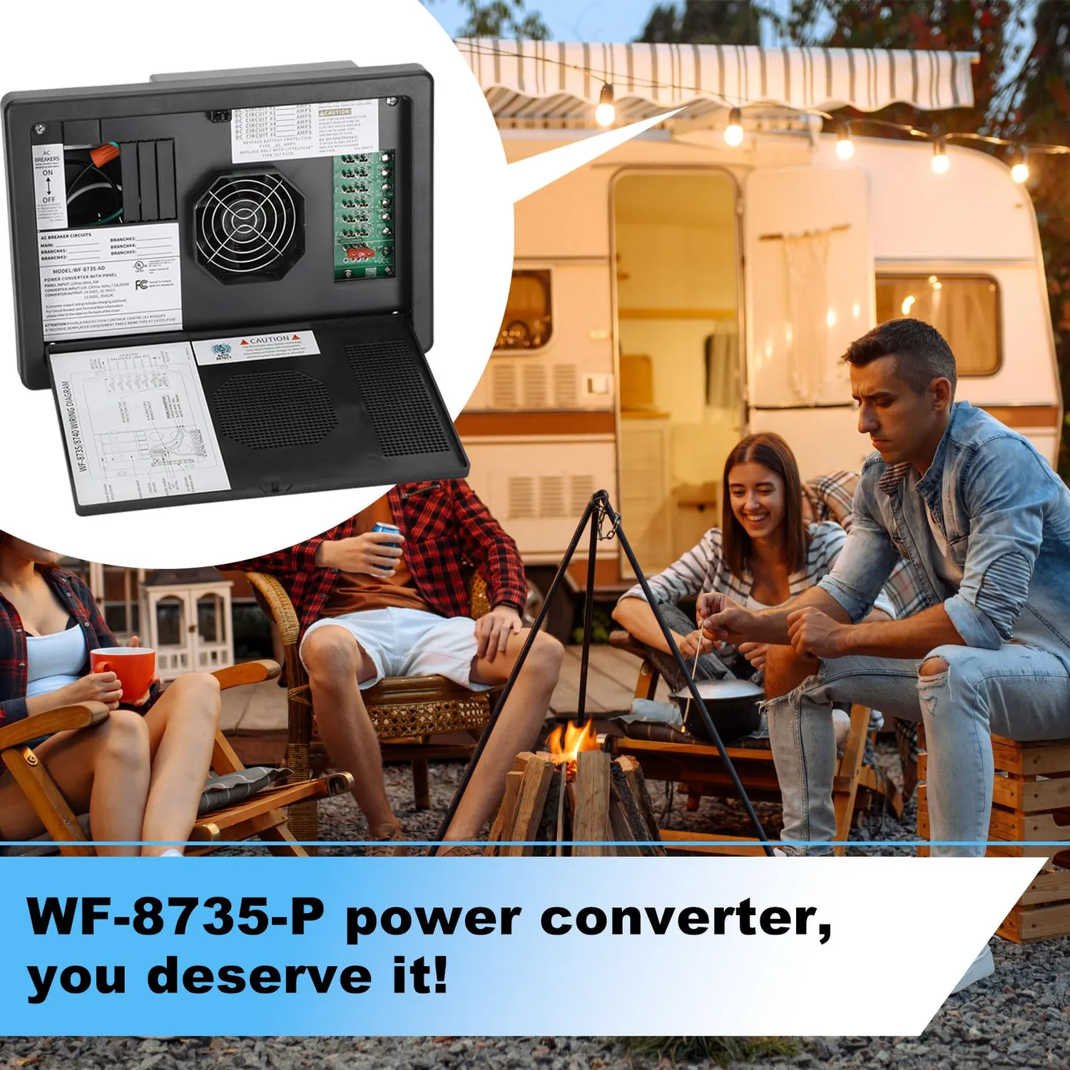 ACOPOWER WF-8735-AD centru distributie 30A negru 35A DC