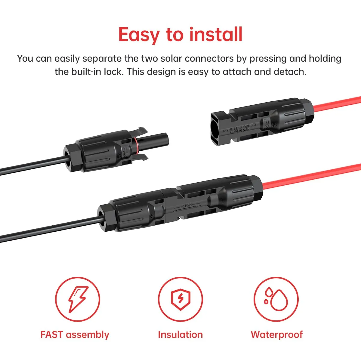 ACOPOWER adaptor solar conector circular 2 pini 1m