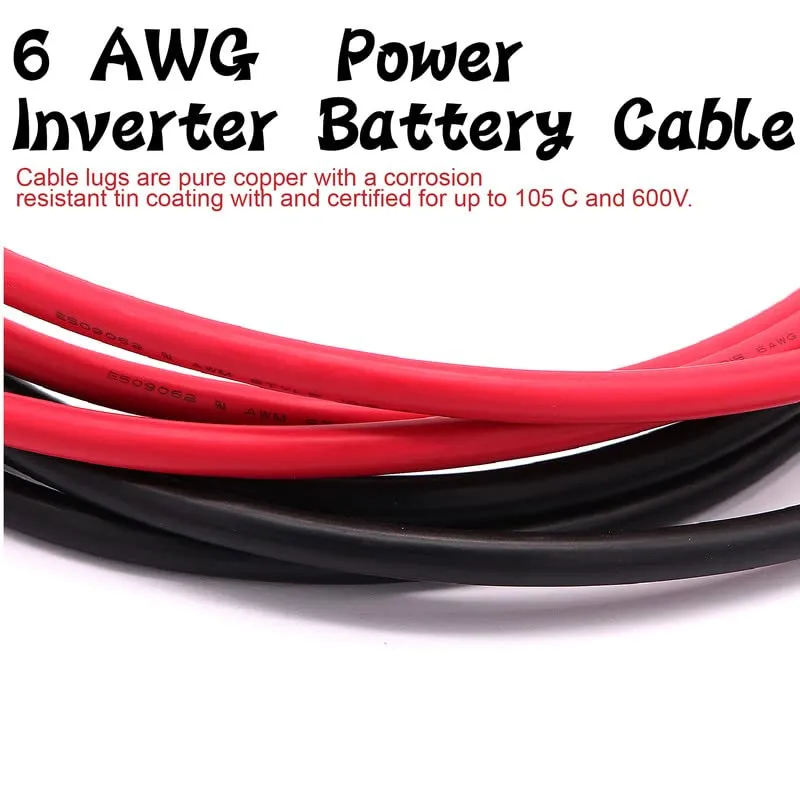 ACOPOWER Cablu Baterie 6AWG 2x2m Cupru Cositorit