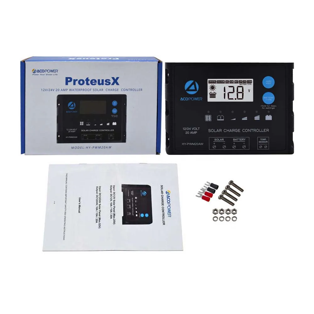 ACOPOWER ProteusX regulator solar PWM 20A 12/24V