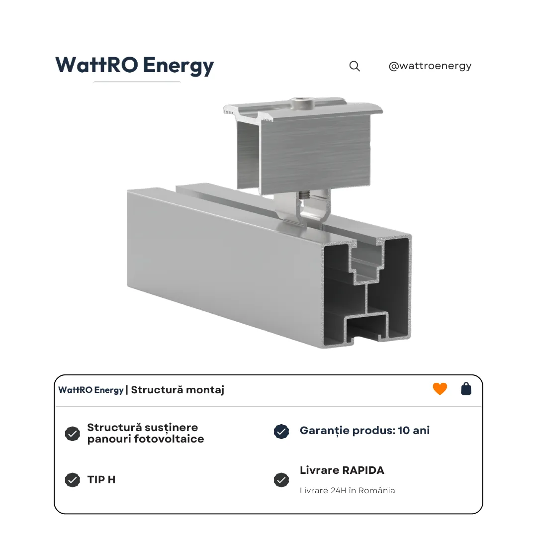 WattRO Energy Tip H șină aluminiu 40x40 mm 3,6 m
