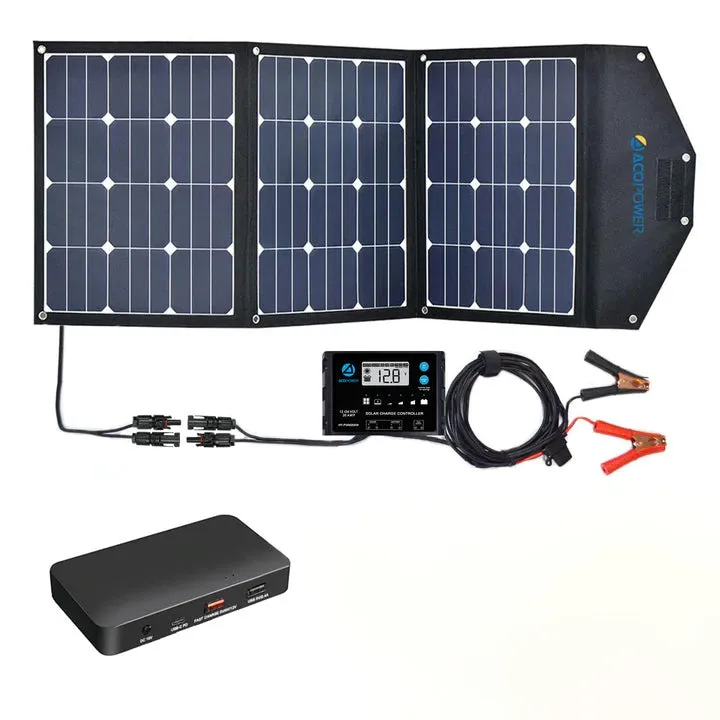 ACOPOWER 90W kit panou solar pliabil valiză fără regulator