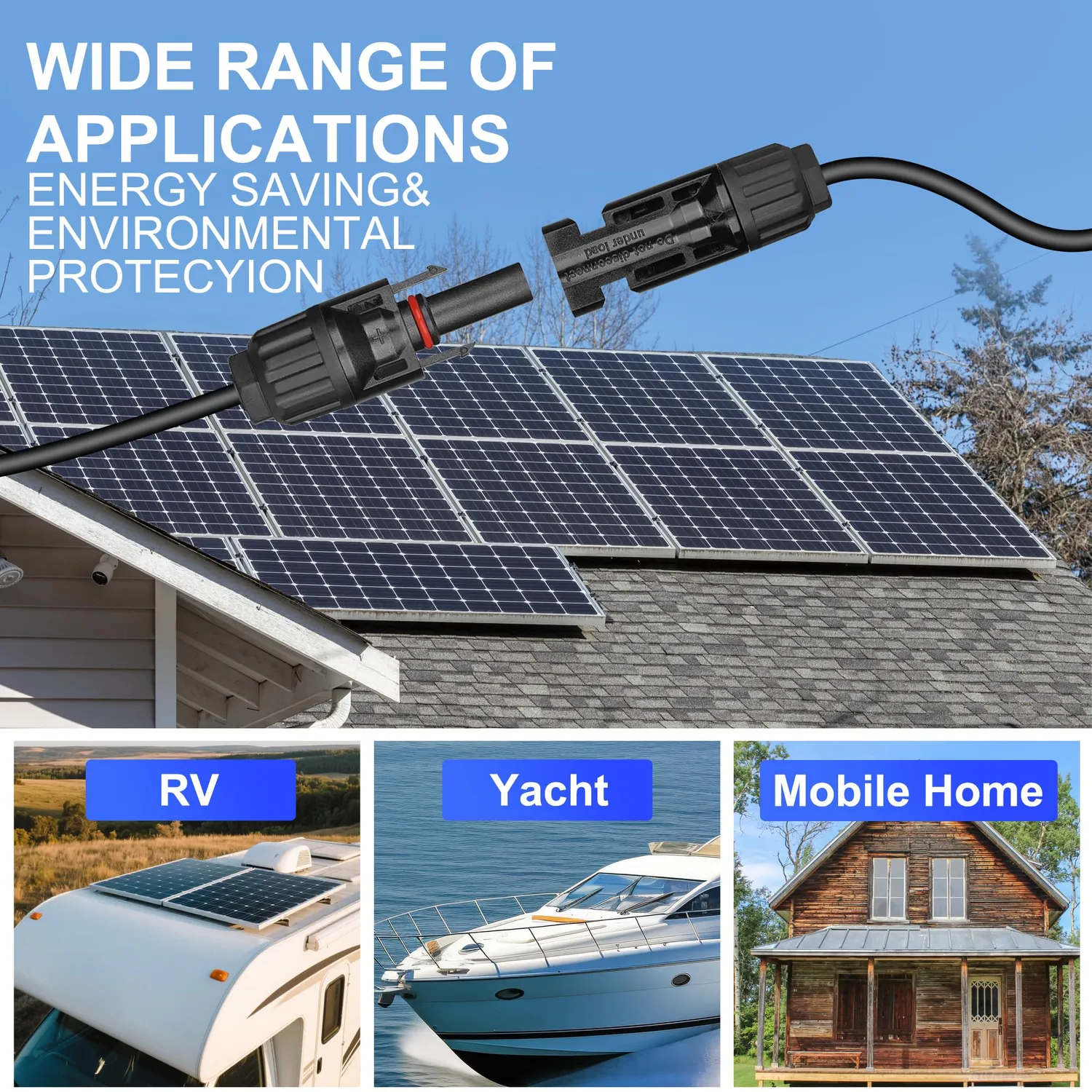 Cablu solar ACOPOWER 12AWG MC4 prelungitor 10FT