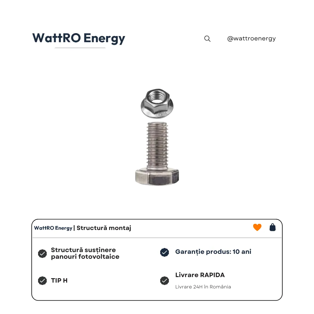 WattRO Energy Tip H surub hexagonal M10x25 inox