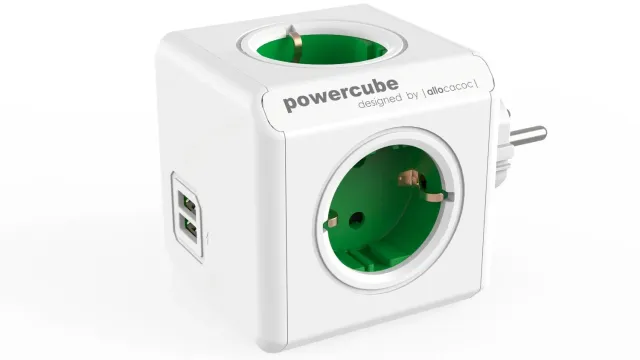 PowerCube Original Duo USB priza cub 4 prize gri
