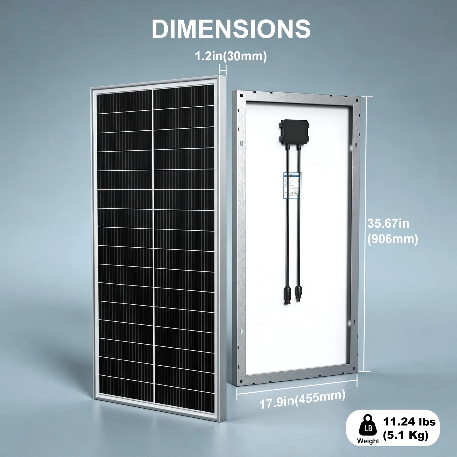 ACOPOWER panou solar 75W 12V N-Type TOPCon îngust