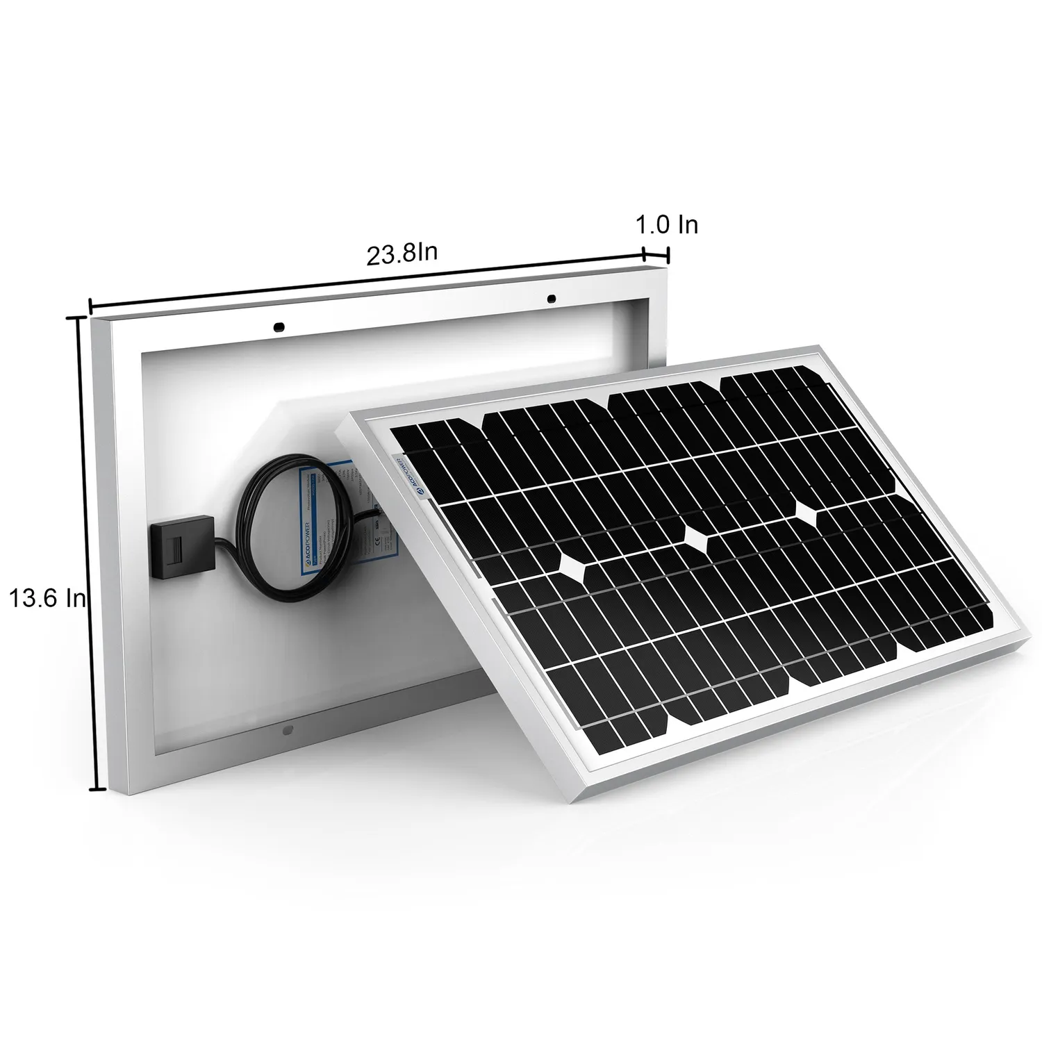 ACOPOWER panou solar 30W 12V monocristalin IP65