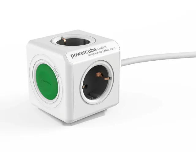 PowerCube Switch Extended 1,5m priza gri cu buton