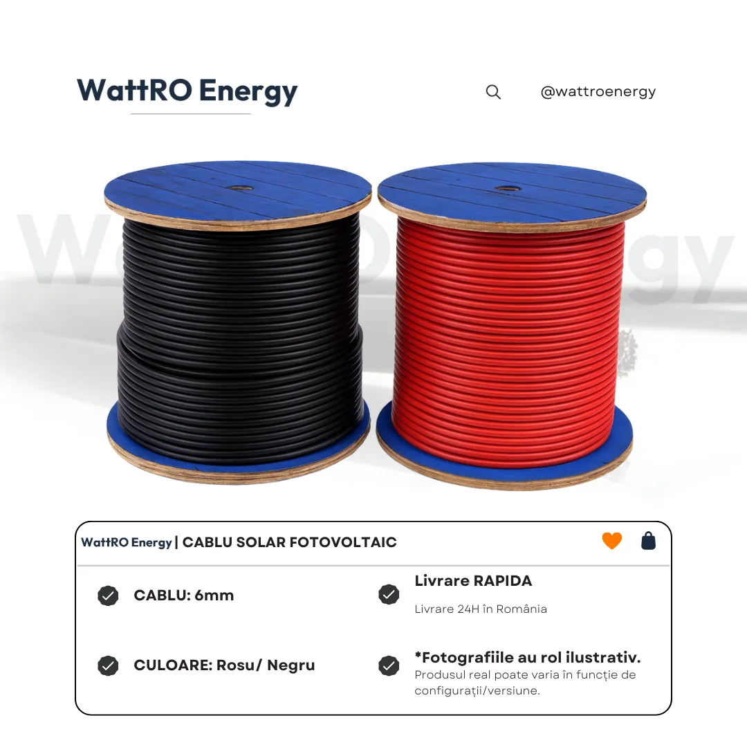 WattRO Energy cablu solar 6mm rosu la metru