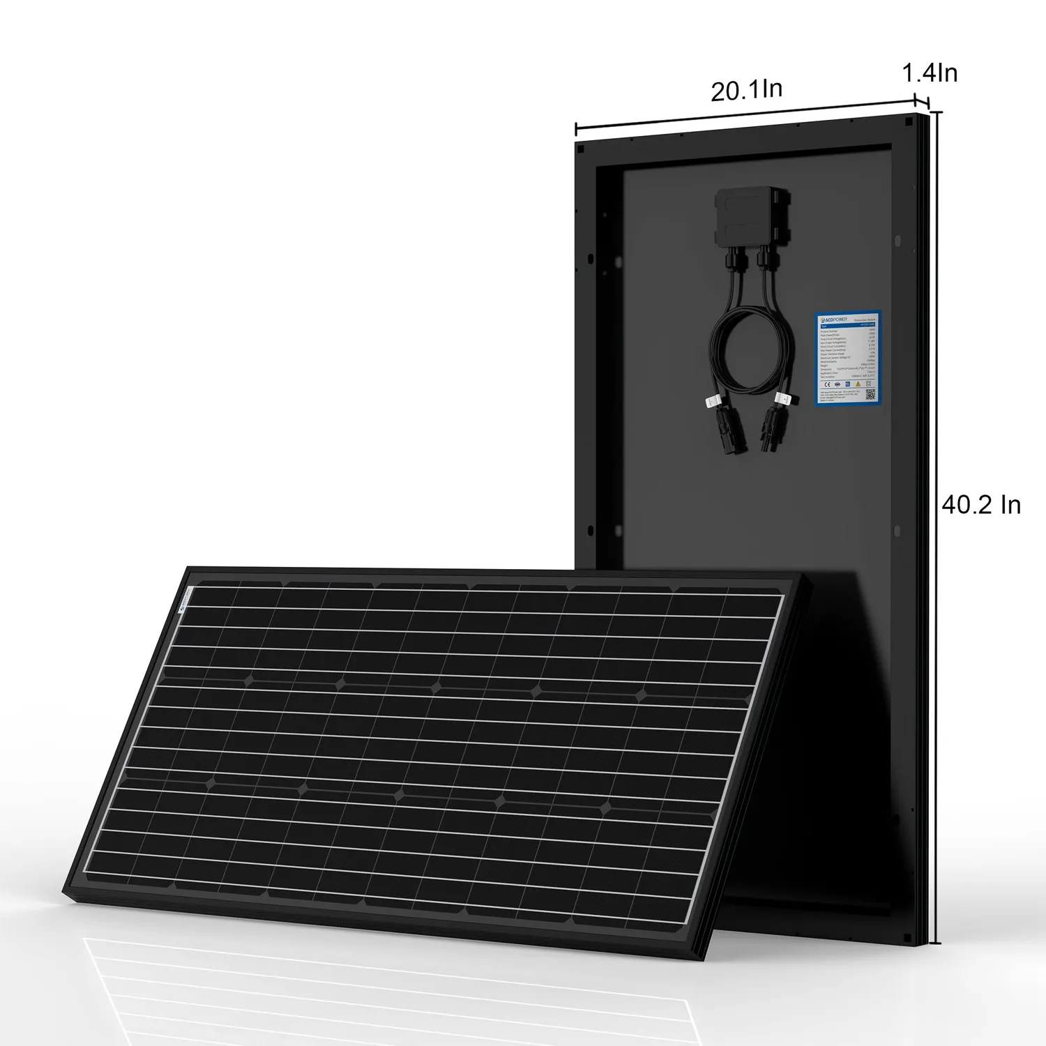 ACOPOWER kit solar RV 100W PWM20A monocristalin