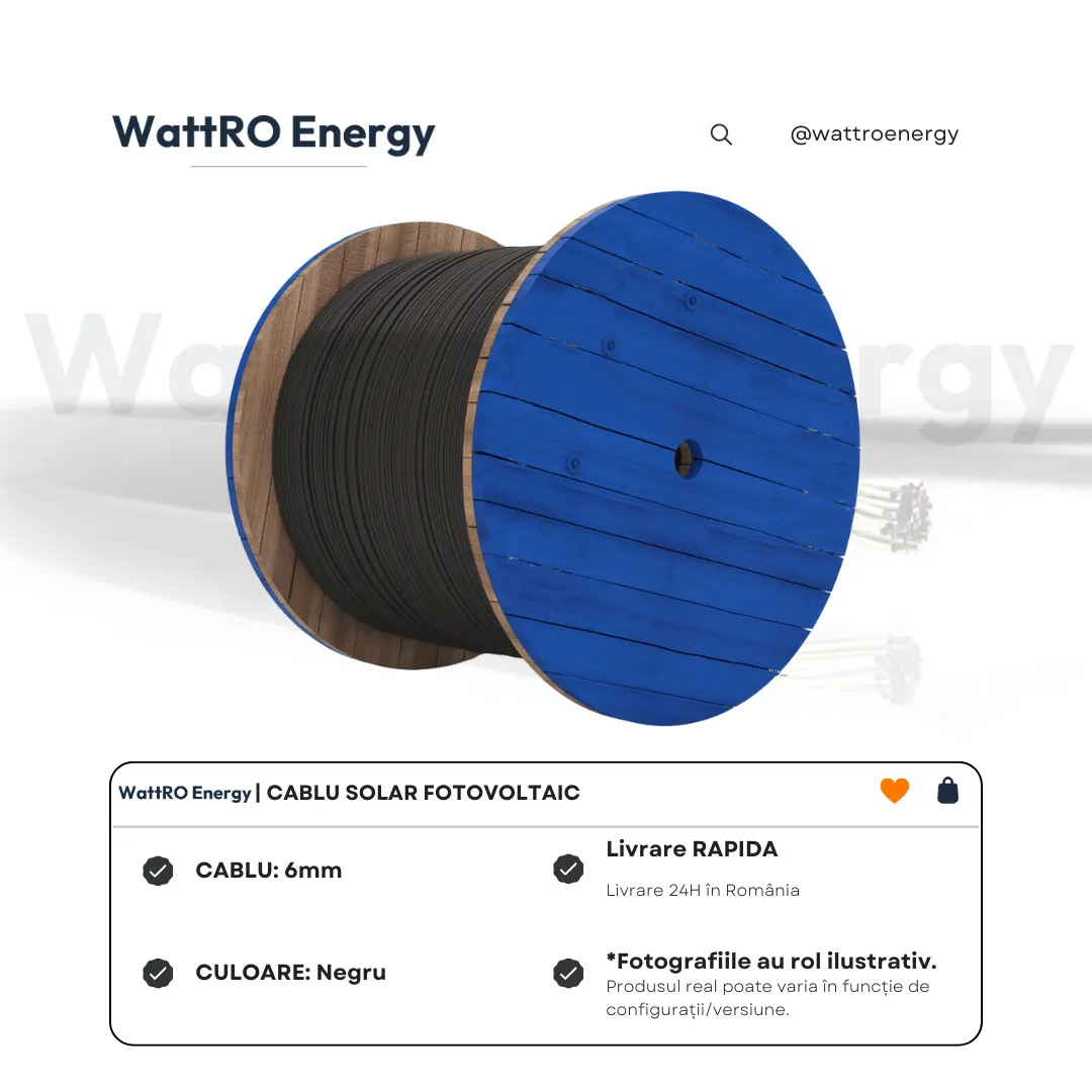 WattRO Energy cablu solar 6mm negru la metru 6 mm²