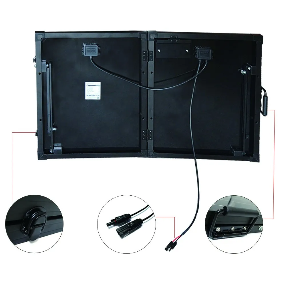 ACOPOWER PTP panou solar portabil 100W valiza extensie 2x50W